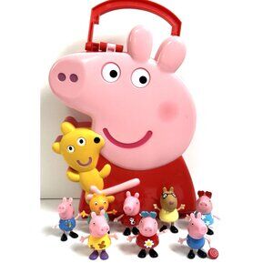 Peppa Pig Carry Along Friends Carrying Case with 14 Figures Vintage 2003